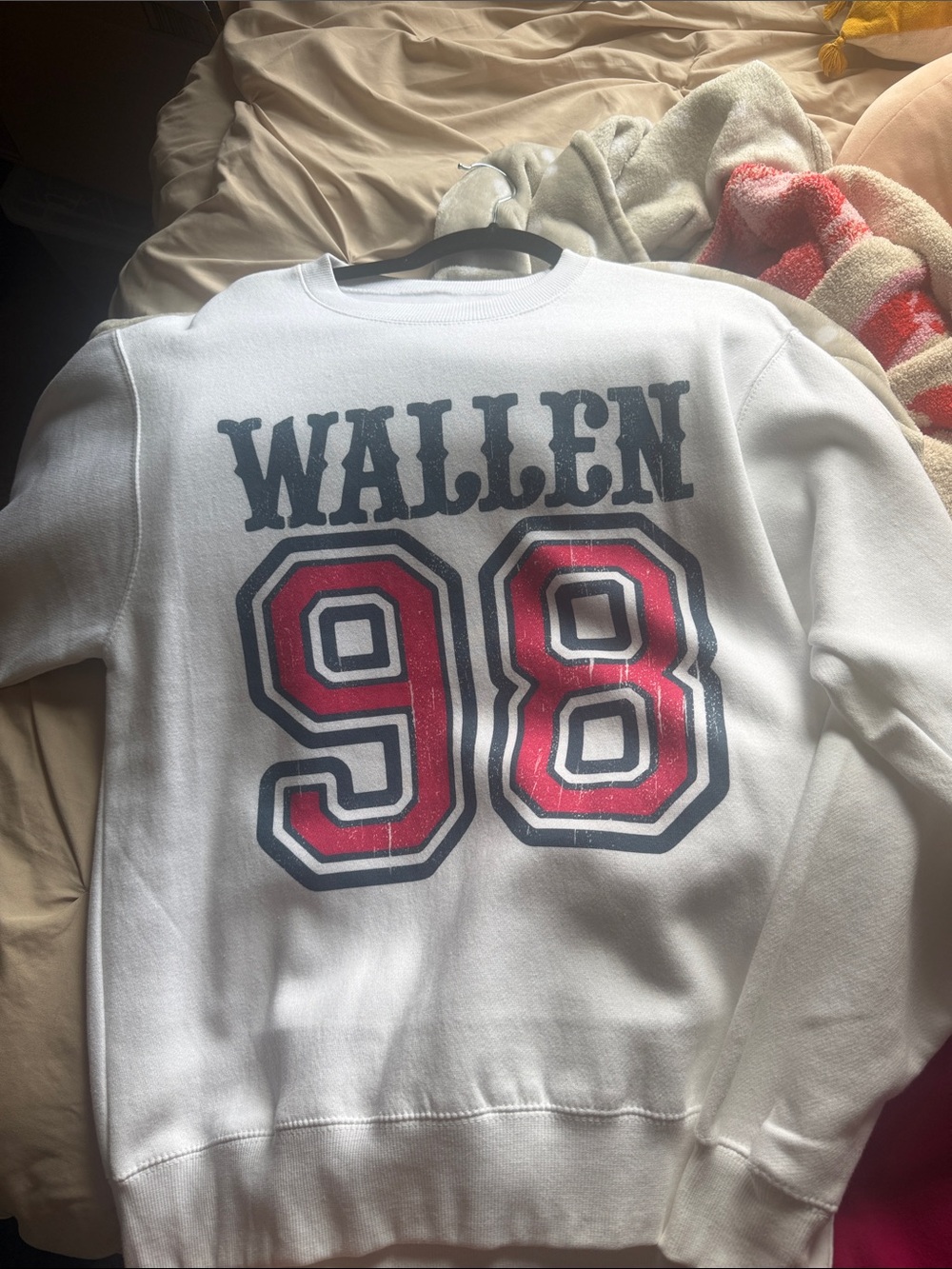98 White Graphic Crewneck Sweater